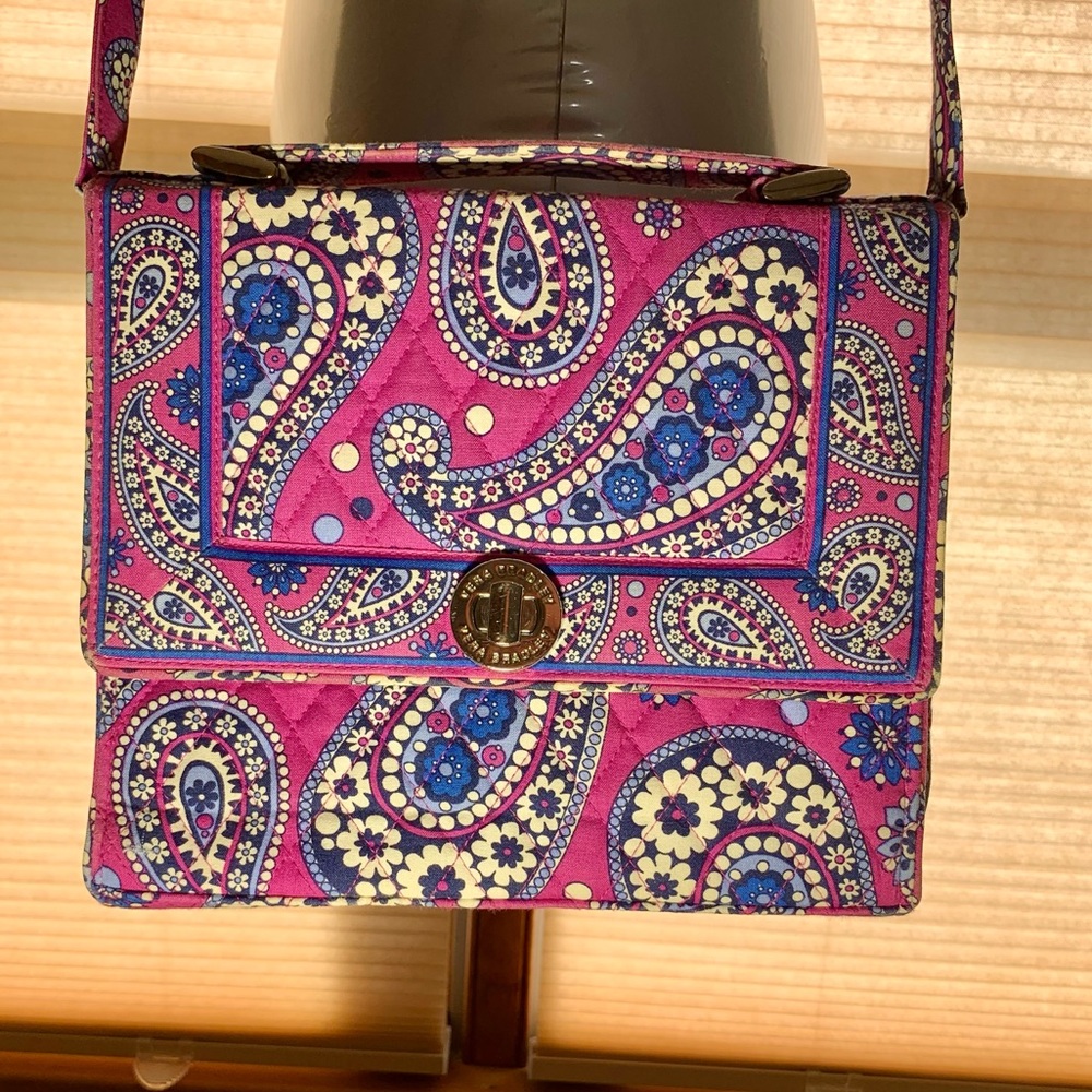 Vera Bradley Messenger Bag Purse Detachable Shoulder Strap Good Pre-owned